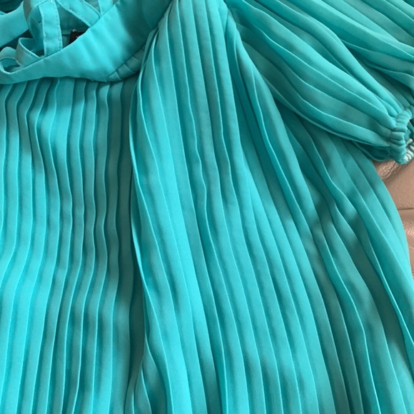 Michael Maiello For Pat Richards Pleated Dress Vintage Polyester Puff Sleeve - Picture 8 of 8